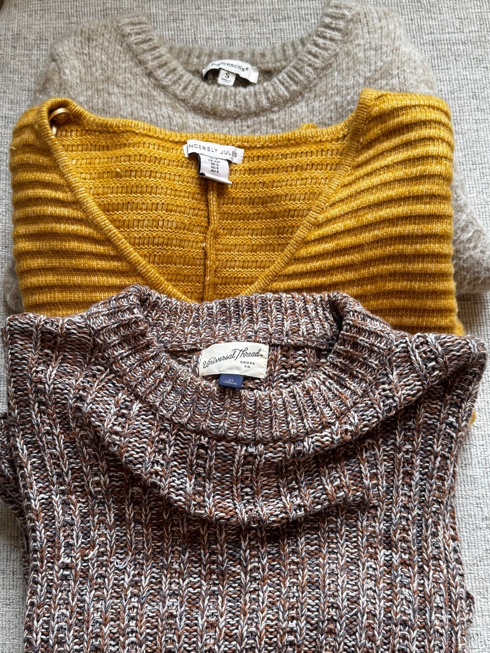 Bundle of Women’s Sweaters from Francesca’s, Universal Thread, & Sincerely Jules